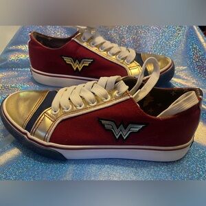 Wonder Woman Official Licensed Red and Gold Sneakers